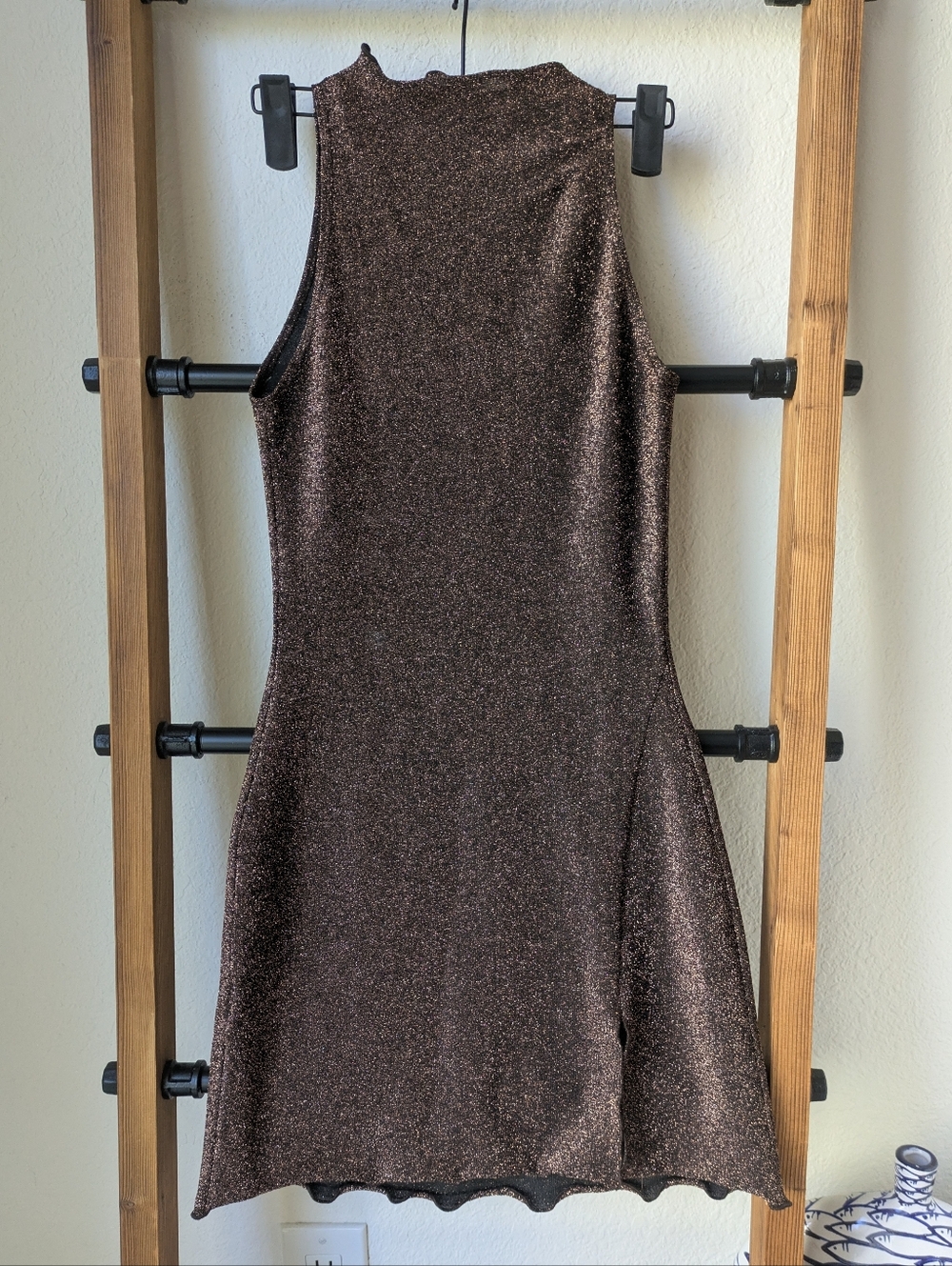 NWT RESA Women's Metallic Brown Sleeveless Mini Dress - Size XS